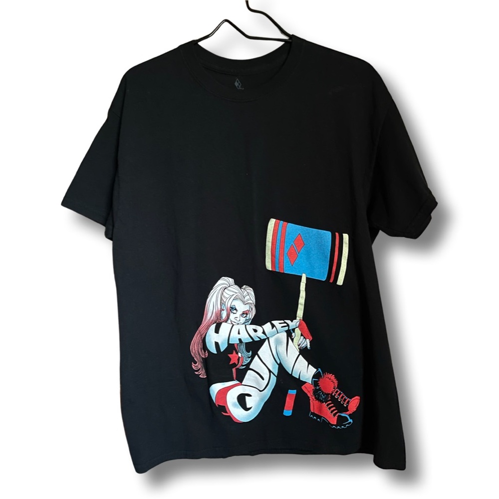 Harley Quinn T-Shirt DC Comics Batman Mens SIze Large Suicide Squad Joker Black